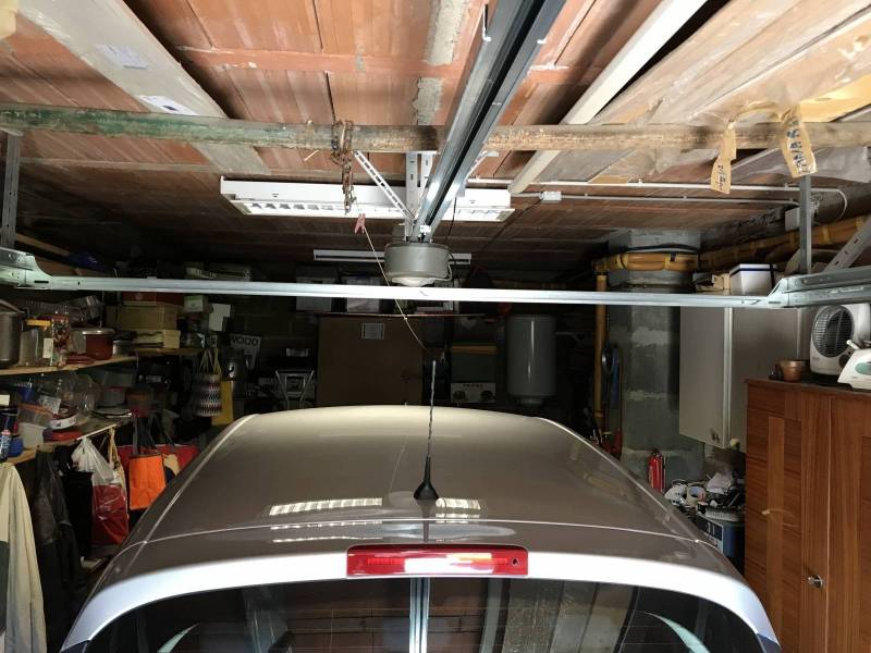 Porte de garage sectionnelle, vue intérieure