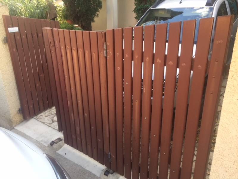 Portail bois 3 vantaux 