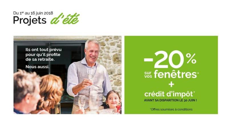 -20% sur vos fenêtres et 15 % de crédit d'impôt