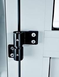 Détail des paumelles réglables